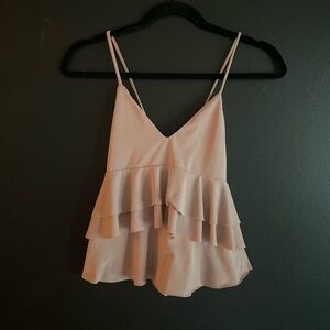 Chic Cream Ruffle Layered Crop Top